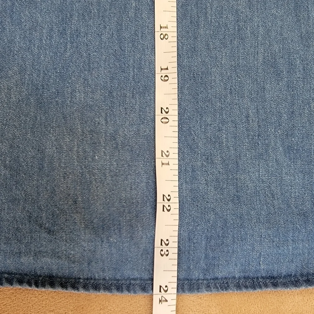 Chambray Cotton Halter Top Size Large EUC - Picture 6 of 6